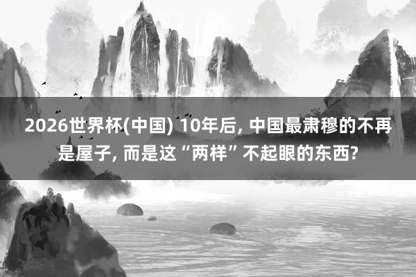 2026世界杯(中国) 10年后, 中国最肃穆的不再是屋子, 而是这“两样”不起眼的东西?