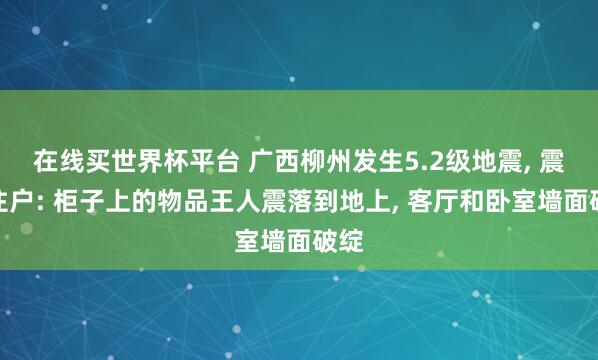 在线买世界杯平台 广西柳州发生5.2级地震, 震中住户: 柜子上的物品王人震落到地上, 客厅和卧室墙面破绽