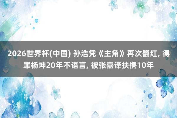 2026世界杯(中国) 孙浩凭《主角》再次翻红, 得罪杨坤20年不语言, 被张嘉译扶携10年