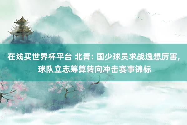在线买世界杯平台 北青: 国少球员求战逸想厉害, 球队立志筹算转向冲击赛事锦标