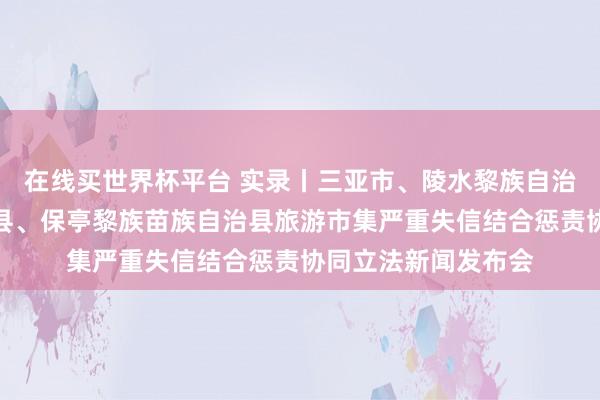 在线买世界杯平台 实录丨三亚市、陵水黎族自治县、乐东黎族自治县、保亭黎族苗族自治县旅游市集严重失信结合惩责协同立法新闻发布会