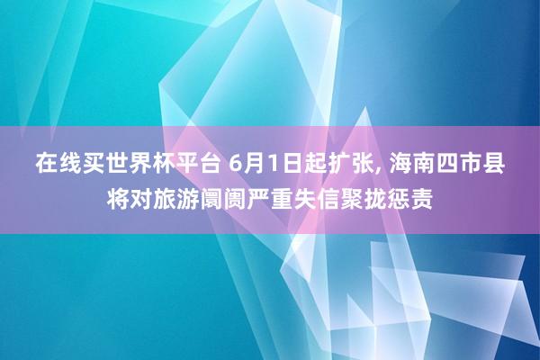 在线买世界杯平台 6月1日起扩张, 海南四市县将对旅游阛阓严重失信聚拢惩责
