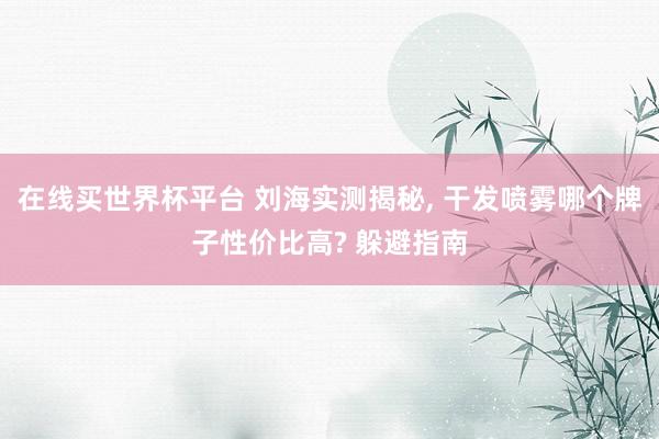 在线买世界杯平台 刘海实测揭秘, 干发喷雾哪个牌子性价比高? 躲避指南