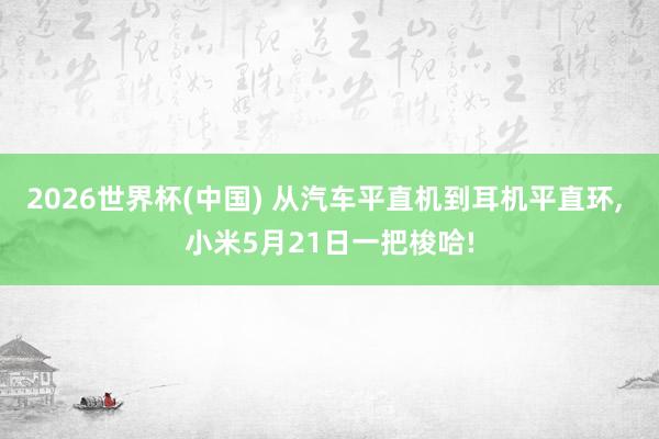 2026世界杯(中国) 从汽车平直机到耳机平直环, 小米5月21日一把梭哈!