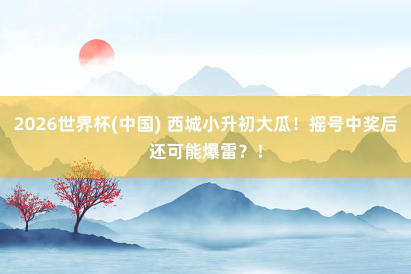 2026世界杯(中国) 西城小升初大瓜!摇号中奖后还可能爆雷?!