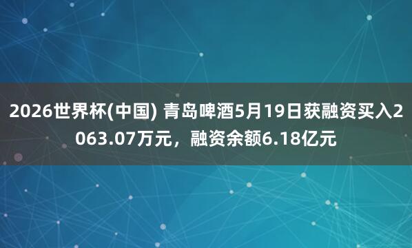 2026世界杯(中国) 青岛啤酒5月19日获融资买入2063.07万元,融资余额6.18亿元