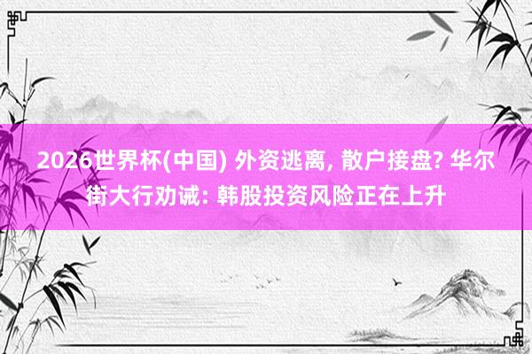2026世界杯(中国) 外资逃离， 散户接盘? 华尔街大行劝诫: 韩股投资风险正在上升