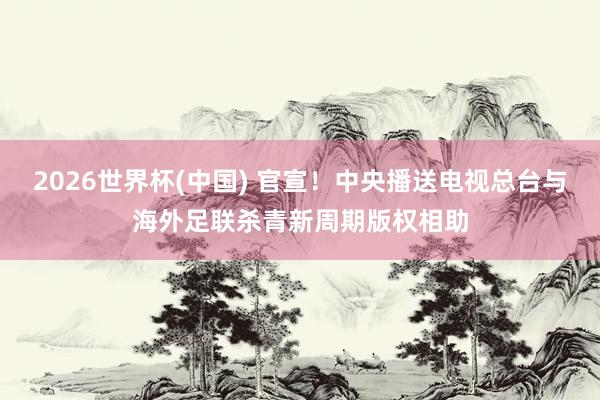 2026世界杯(中国) 官宣!中央播送电视总台与海外足联杀青新周期版权相助