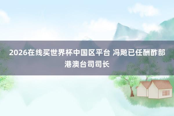 2026在线买世界杯中国区平台 冯飚已任酬酢部港澳台司司长