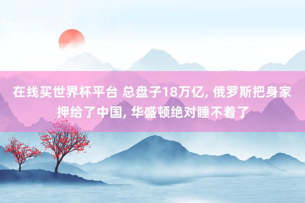 在线买世界杯平台 总盘子18万亿, 俄罗斯把身家押给了中国, 华盛顿绝对睡不着了
