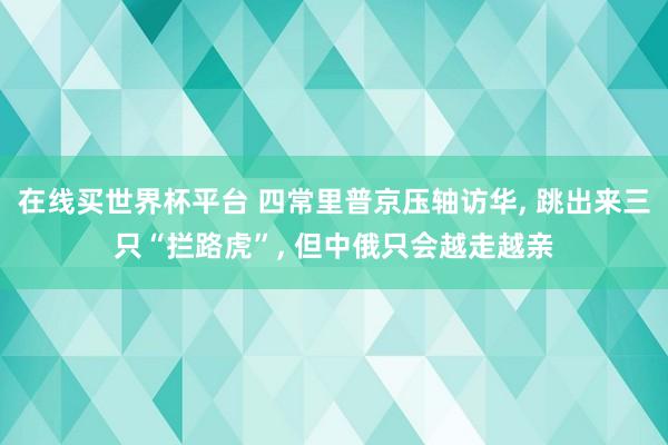 在线买世界杯平台 四常里普京压轴访华, 跳出来三只“拦路虎”, 但中俄只会越走越亲