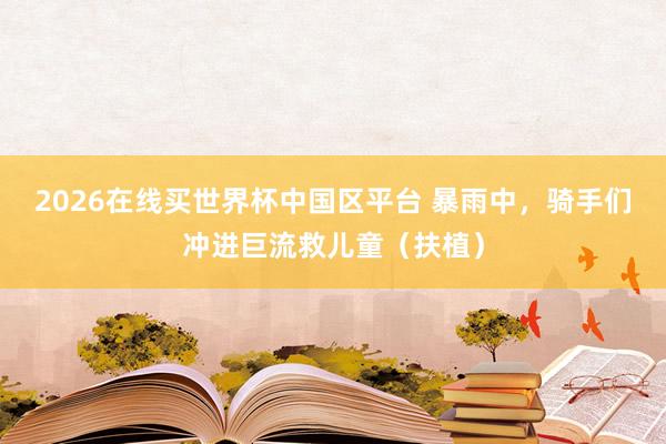 2026在线买世界杯中国区平台 暴雨中,骑手们冲进巨流救儿童(扶植)