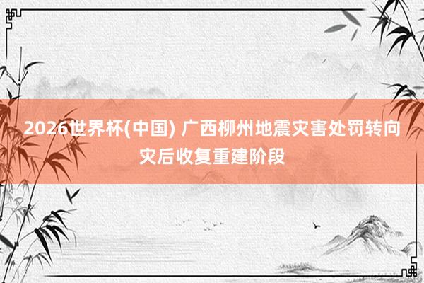 2026世界杯(中国) 广西柳州地震灾害处罚转向灾后收复重建阶段