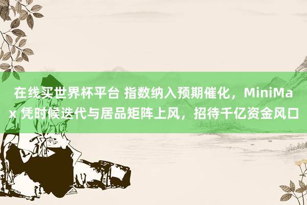 在线买世界杯平台 指数纳入预期催化,MiniMax 凭时候迭代与居品矩阵上风,招待千亿资金风口