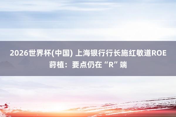 2026世界杯(中国) 上海银行行长施红敏道ROE莳植:要点仍在“R”端