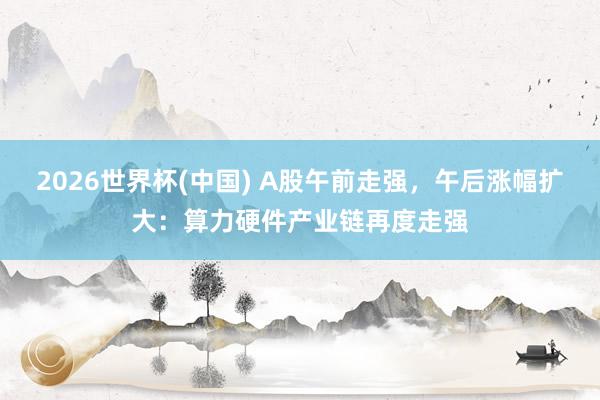 2026世界杯(中国) A股午前走强,午后涨幅扩大:算力硬件产业链再度走强