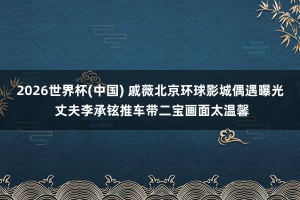 2026世界杯(中国) 戚薇北京环球影城偶遇曝光 丈夫李承铉推车带二宝画面太温馨
