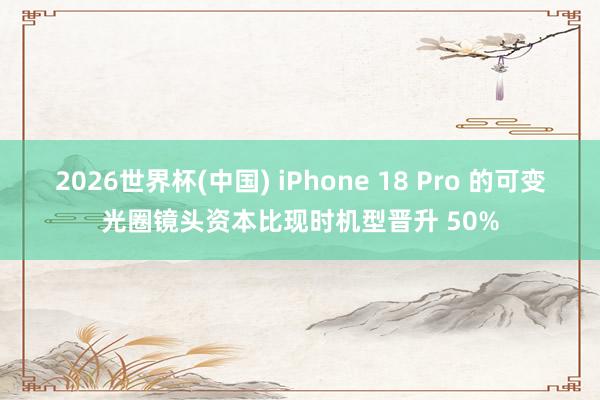 2026世界杯(中国) iPhone 18 Pro 的可变光圈镜头资本比现时机型晋升 50%