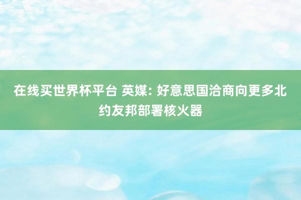 在线买世界杯平台 英媒: 好意思国洽商向更多北约友邦部署核火器