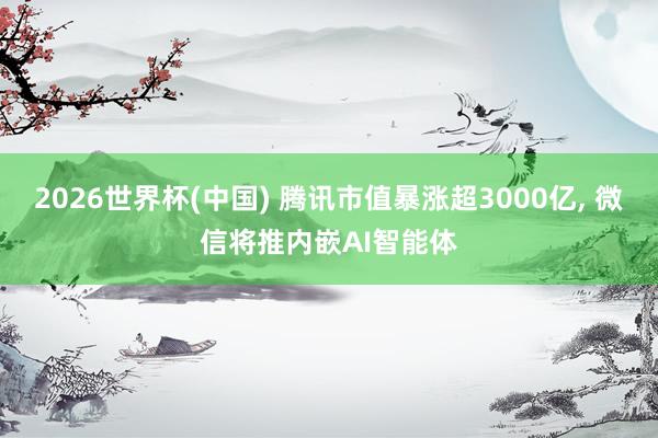 2026世界杯(中国) 腾讯市值暴涨超3000亿, 微信将推内嵌AI智能体
