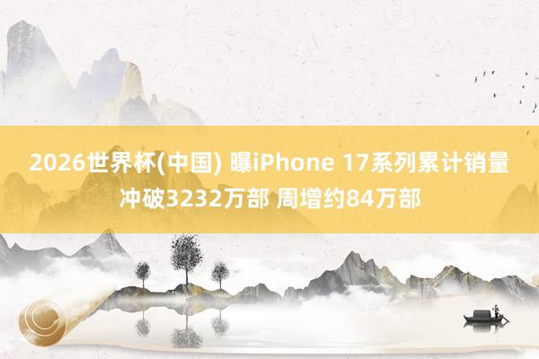 2026世界杯(中国) 曝iPhone 17系列累计销量冲破3232万部 周增约84万部