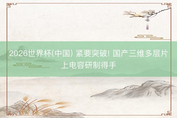 2026世界杯(中国) 紧要突破! 国产三维多层片上电容研制得手