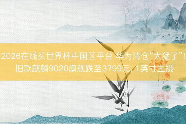 2026在线买世界杯中国区平台 华为清仓“太猛了”! 旧款麒麟9020旗舰跌至3799元, 1英寸主摄