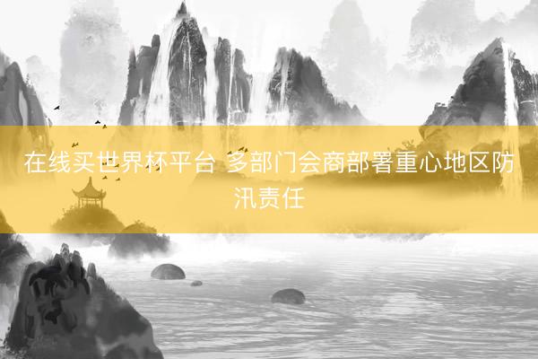 在线买世界杯平台 多部门会商部署重心地区防汛责任